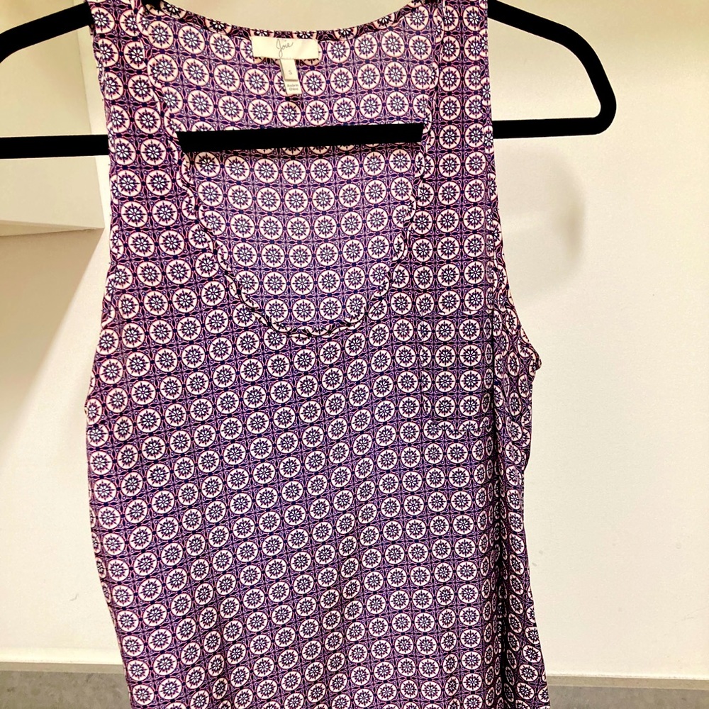 Joie silk sleeveless top pattern size S